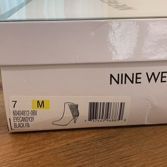 Nine West | Eye Candy Black Studded Zipper Ankle Boots Booties + Box 7 M - Picture 12 of 14